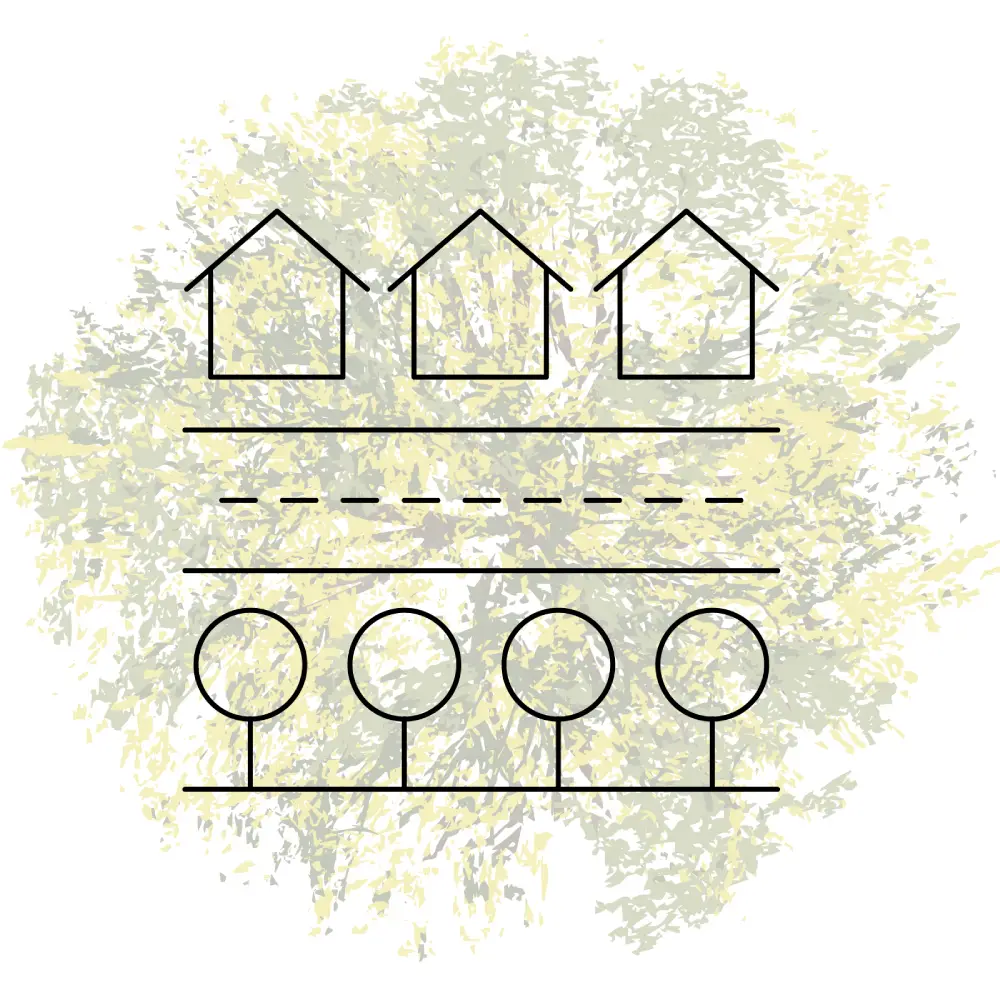 Imagem inteira representando um bairro planejado em formato 3D.